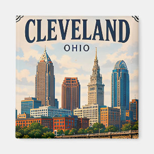 Imã 🌆 Memória de Férias em Cleveland Ohio Visita ao C