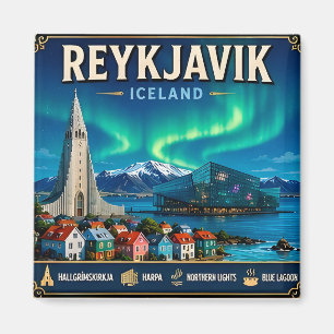 Imã 🧲 Memória de Férias em Reykjavik Islândia para Vi