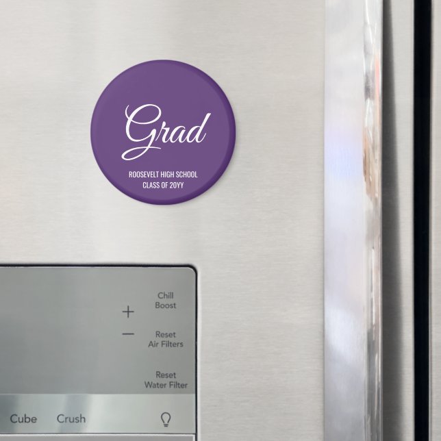 Imã Memória de Festa de formatura Moderna Roxa (In Situ (Fridge))