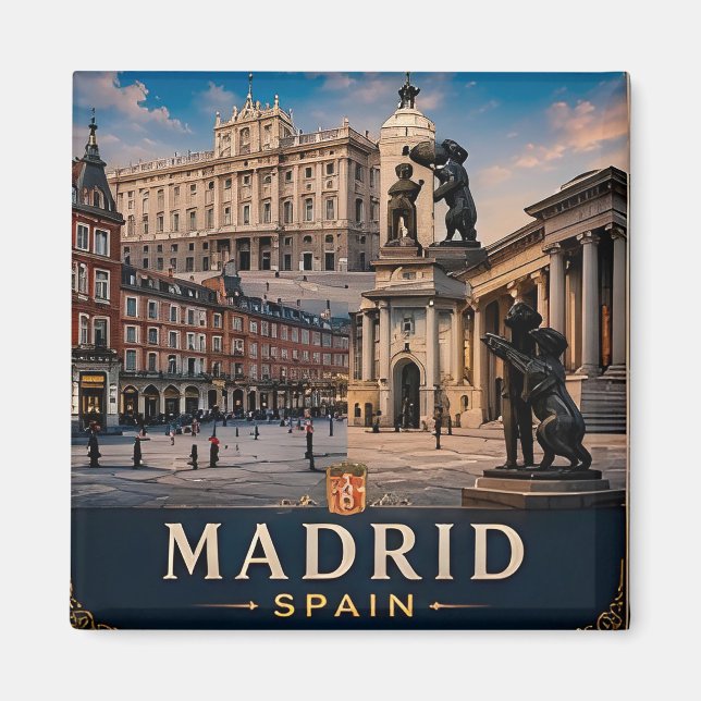 Imã 🧲 Memória de Fim de Semana em Madrid da Espanha � (Frente)