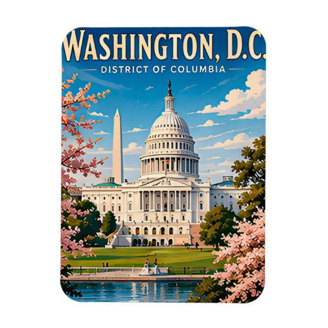 Ímã 🏛️ Memória de Viagem ao Capitólio de Washington D (Vertical)