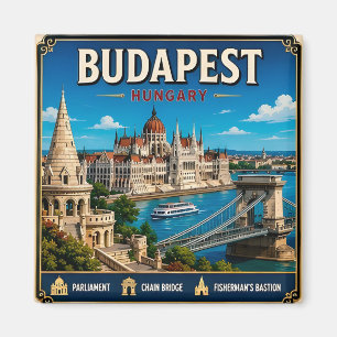 Imã 🧲 Memória de Viagem de Budapeste Hungria para Vis
