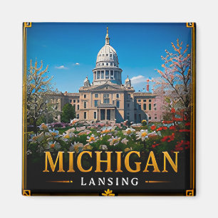 Imã 🗺️ Memória de Viagem de Michigan para Viajantes d