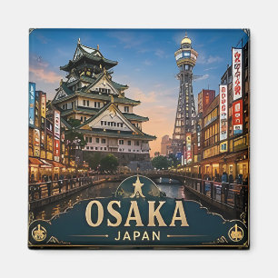 Imã 🧲 Memória de Viagem de Osaka Japão Para Cada Aven