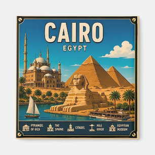 Imã 🧲 Memória de Viagem do Cairo Egito para Fotos de