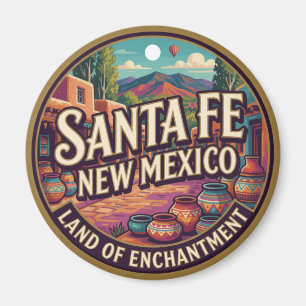 Imã Memória de Viagem do Sudoeste de Santa Fe Novo Méx