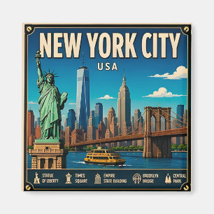 Imã 🧲 Memória de Viagem Manhattan Nova York 🏙️