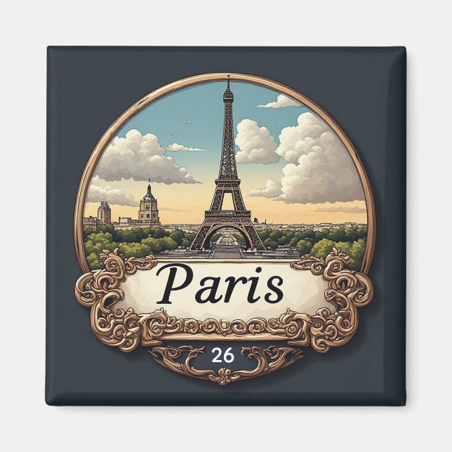 Imã 🧲 Memória de Viagem para Paris França para Coleçã (Frente)