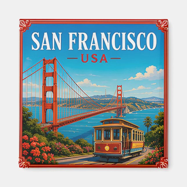 Imã 🌉 Memória do Golden Gate de São Francisco da Visi (Frente)