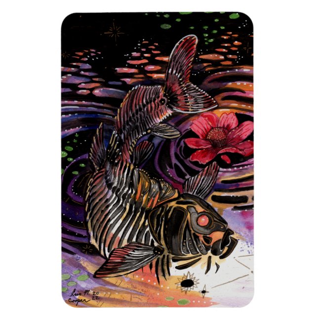 Ímã Memória Mapas Autumn Vibes Koi Skeleton Reflexões (Vertical)