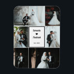 Ímã Memória Romântica De Casamento - 6 Fotos Personali<br><div class="desc">Celebre sua história de amor com este ímã personalizado de fotos de casamento, com seis slots de fotos personalizados e texto editável para nomes e anos de casamento. Este elegante e flexível ímã fotográfico é perfeito como guardiã do seu dia especial, ou como um favor de casamento para convidados e...</div>