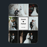 Ímã Memória Romântica De Casamento - 6 Fotos Personali<br><div class="desc">Celebre sua história de amor com este ímã personalizado de fotos de casamento, com seis slots de fotos personalizados e texto editável para nomes e anos de casamento. Este elegante e flexível ímã fotográfico é perfeito como guardiã do seu dia especial, ou como um favor de casamento para convidados e...</div>