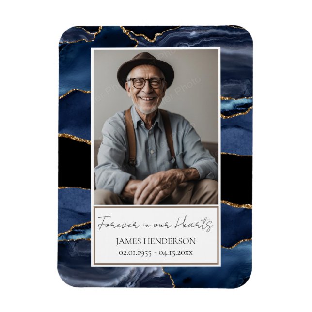 Ímã Memorial Blue e Dourada Galeria de Fotos (Vertical)