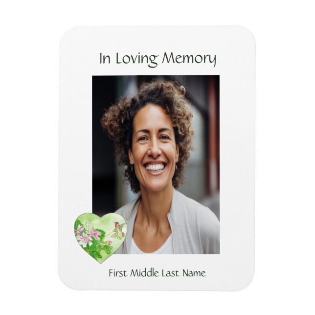 Ímã Memorial, Celebração da Vida, Serviço Hummingbird (Vertical)