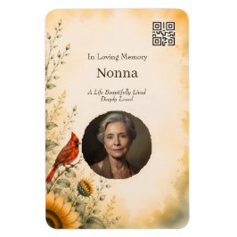 Ímã Memorial com Código QR de Foto Em Memória Cari