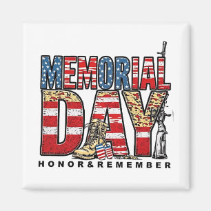 Imã Memorial Day Honra e Lembre-se da Bandeira dos EUA