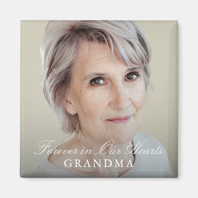 Imã Memorial de Cheio de Script Elegante Simples (Frente)