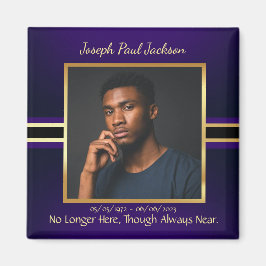 Imã Memorial de Foto Dourada Roxo