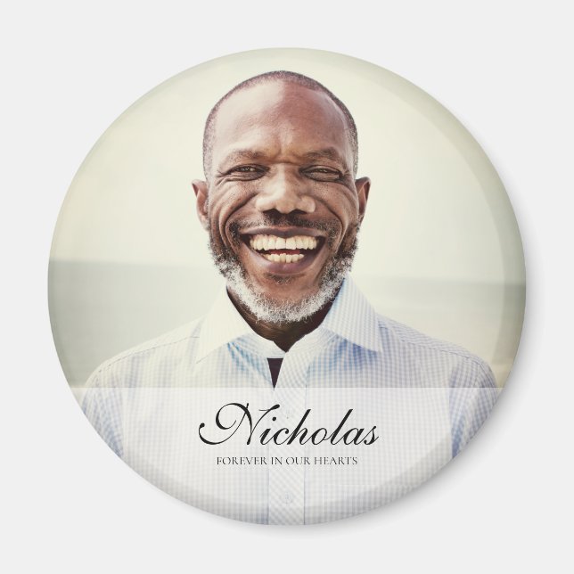 Imã Memorial de Fotografias Clássico e Simples (Frente)