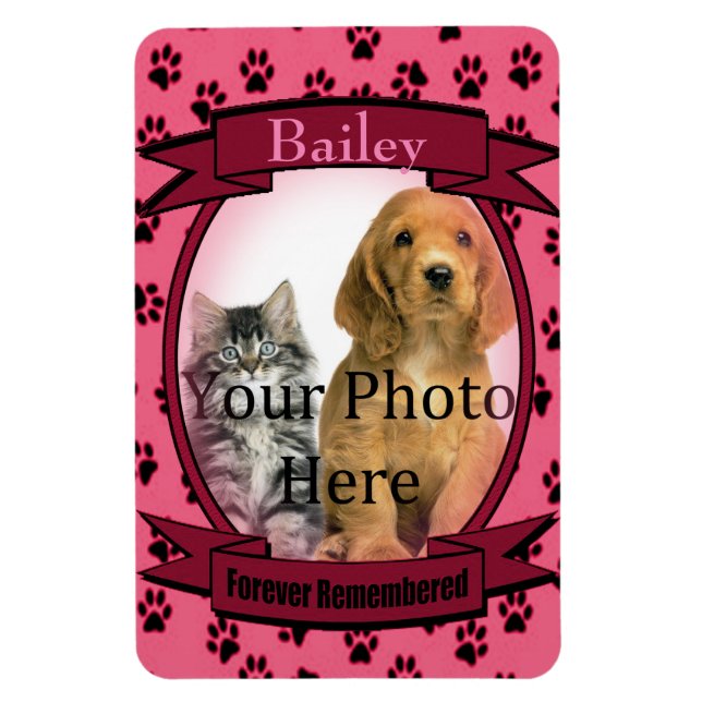 Ímã Memorial de Pinças Imprime para Gato ou Cão (Vertical)