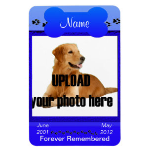 Ímã Memorial do Cachorro (azul) para sempre lembrado