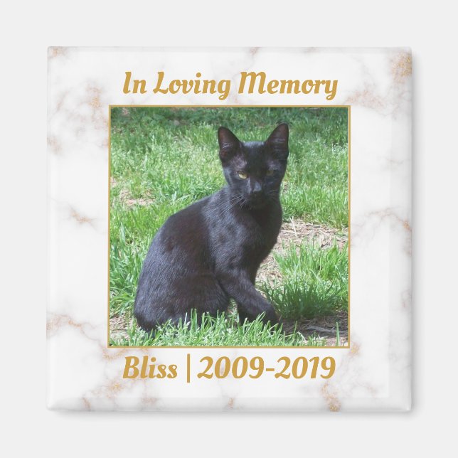 Imã Memorial do Marble Branco e Dourado (Frente)