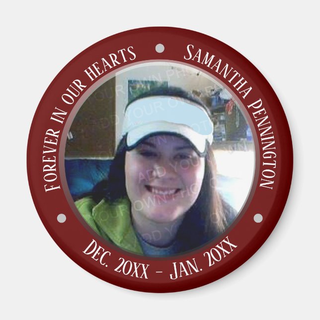 Imã Memorial Forever em Nossa Foto do Coração (Frente)