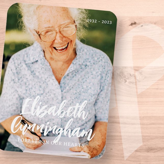 Ímã Memorial Funeral Cartão com fotos Simples Moderno (Criador carregado)