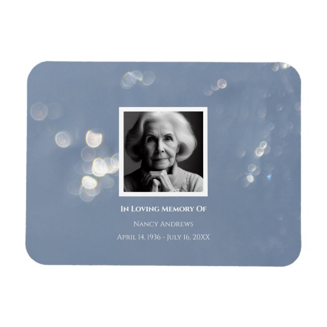 Ímã Memorial Funeral cinza Shimmer (Horizontal)