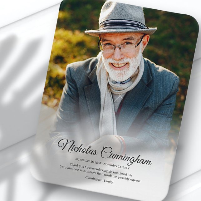 Ímã Memorial Funeral Moderno Clássico Foto Simples (Criador carregado)