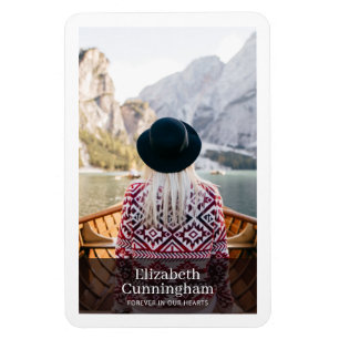 Ímã Memorial Funeral Moderno e Cartão com fotos Simpl