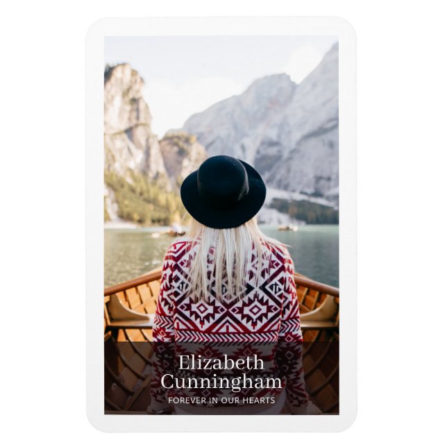 Ímã Memorial Funeral Moderno e Cartão com fotos Simple (Vertical)