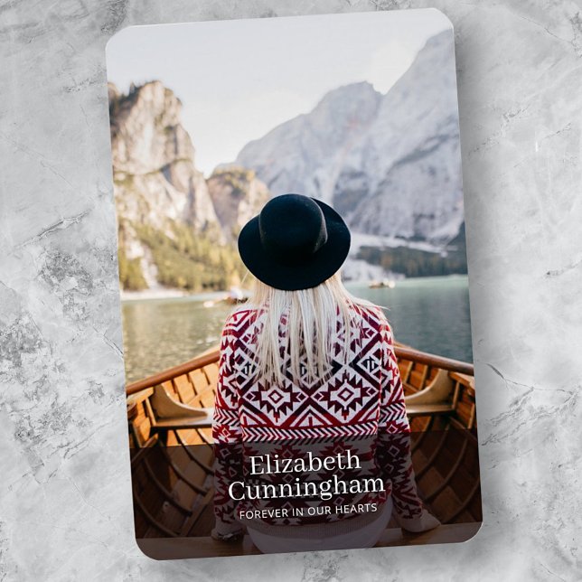 Ímã Memorial Funeral Simple Cartão com fotos Moderno (Criador carregado)