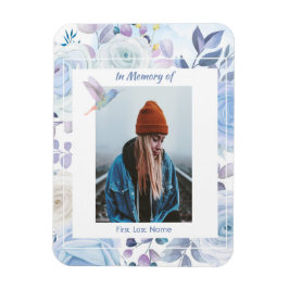 Ímã Memorial Keepape Rosas Azuis de Hummingbird