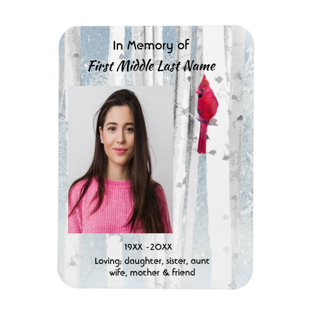 Ímã Memorial Keepsake Cardinal Bird (Vertical)