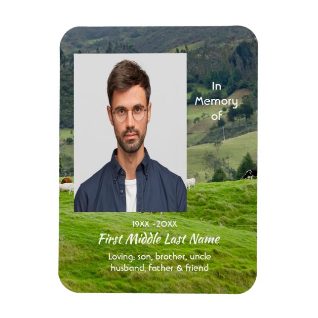 Ímã Memorial Keepsake Cattle Farm Landscape (Vertical)