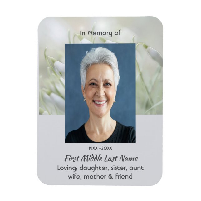 Ímã Memorial Keepsake  Snowdrop Flowers (Vertical)