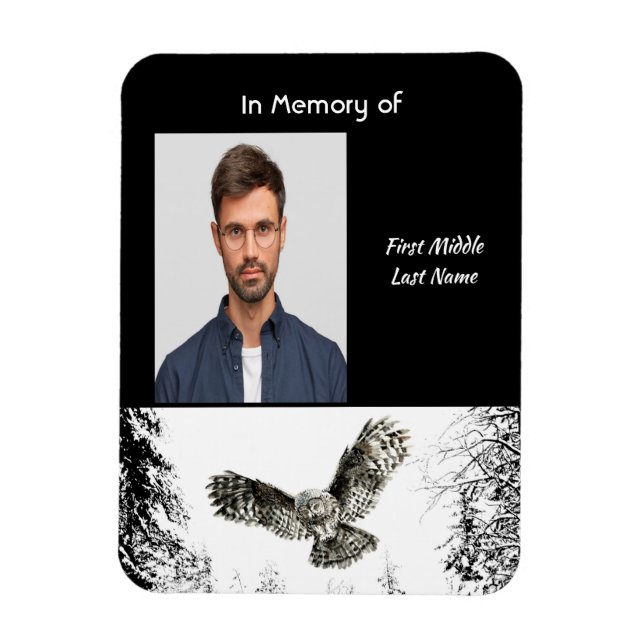 Ímã Memorial Keepsake Watercolor Owl Bird (Vertical)