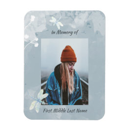 Ímã Memorial Keepsasaara Dragonfly White Flower