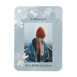 Ímã Memorial Keepsasaara Dragonfly White Flower