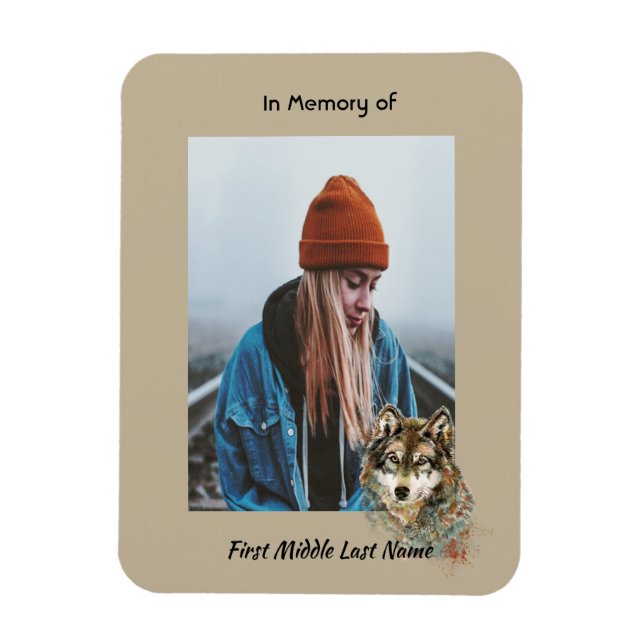 Ímã Memorial Keepsasasaul Aquarela Animais do Lobo (Vertical)