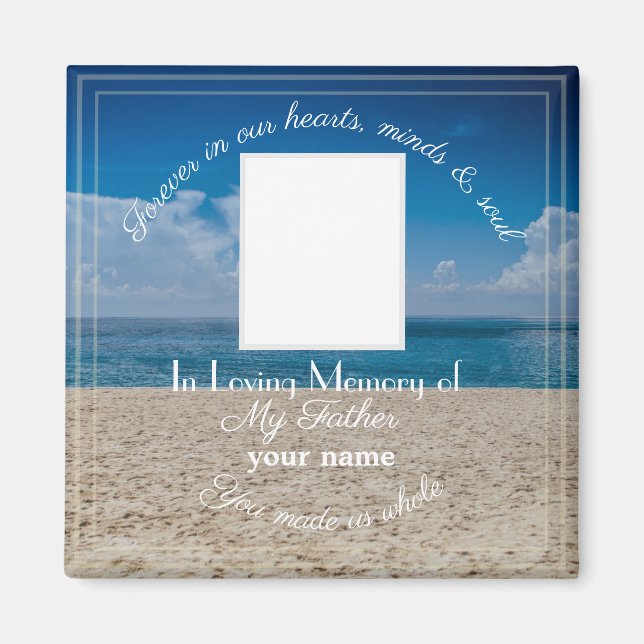 Imã Memorial Magnet com texto - Praia (Frente)