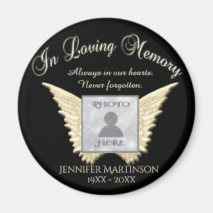 Imã Memorial Personalizado  Angel Wings Adicionar Foto