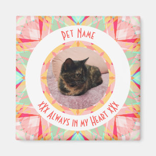 Imã Memorial Personalizado de Estimação Vermelho Rosa