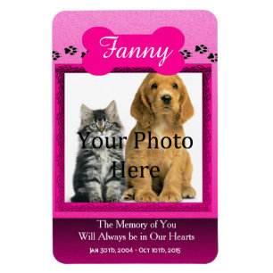 Ímã Memorial Pet Rosa para Gatos ou Cães