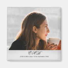 Imã Memorial Photo Funeral Monograma