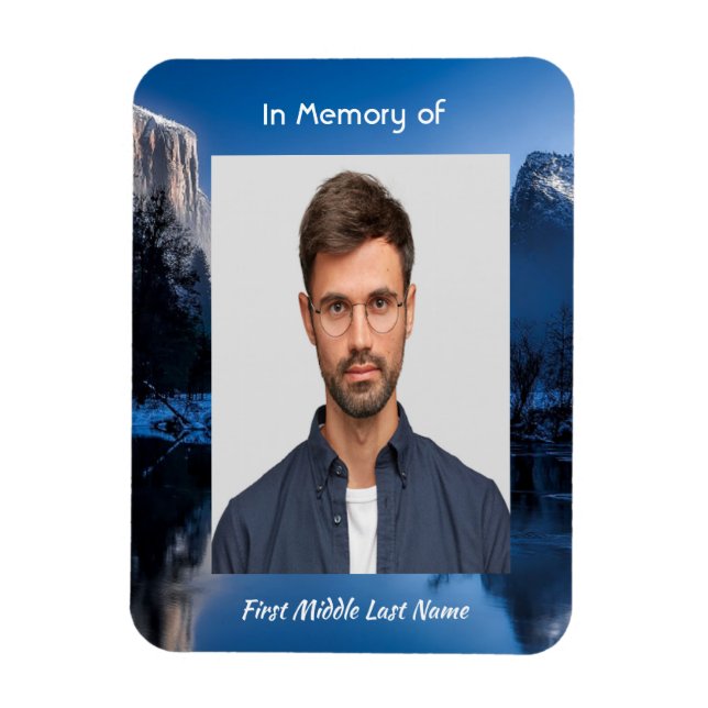 Ímã  Memorial Photo Mountain Lake Winter Snow (Vertical)