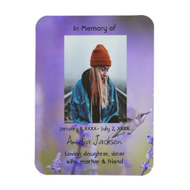 Ímã Memorial Prayer Card Hummingbird Lavanda Flores
