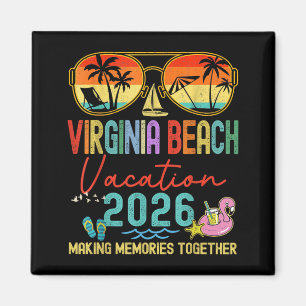 Imã Memórias da Viagem Retro para Virginia Beach 2026