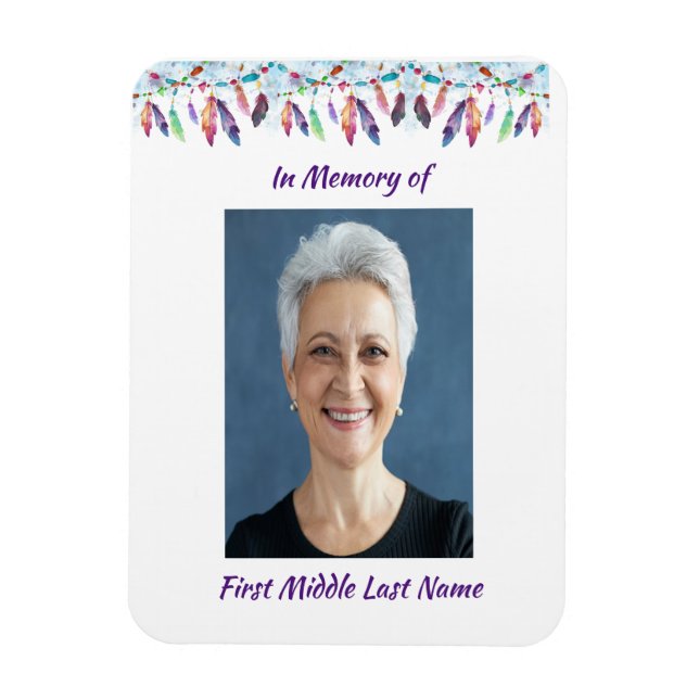 Ímã Memory Keepsake  Feathers Boho Tribal Native (Vertical)